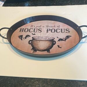 NWT Black Metal Halloween Serving Tray